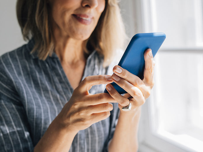 A women operating a mobile
